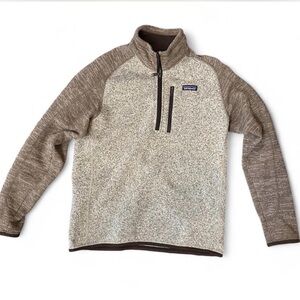 Patagonia Two-Tone Half-Zip Pullover - Cream & Brown